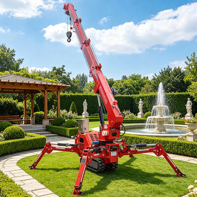 2 Ton Spider Crawler Crane Dengan Chassis Karet Untuk Ruang Kecil